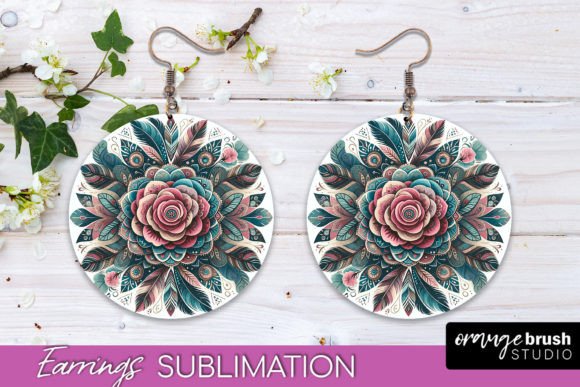 Download Flower Round Earrings Boho Mandala - Boho Collection