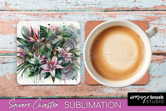 Download Tropical Animals Square Coaster Design - Coaster design Collection