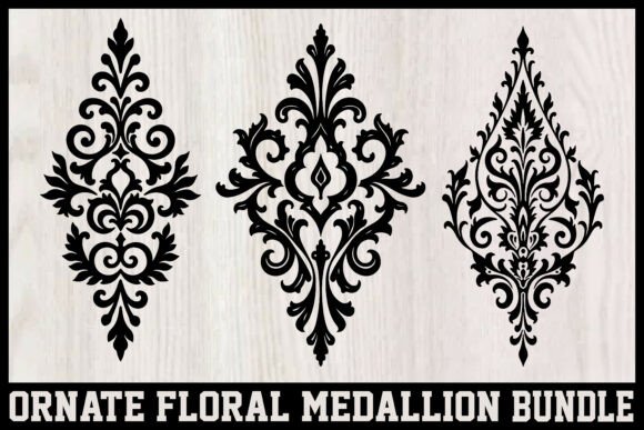 Download Elegant Baroque Floral Damask Motif Vect - Motif Collection