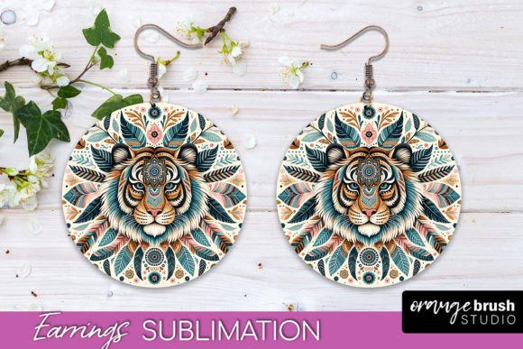 Download Boho Mandala Round Earrings Sublimation - Boho Collection