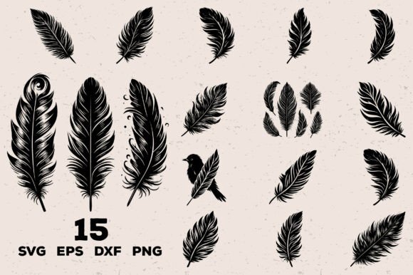 Download Feather SVG Bundle, Boho Bird Feather - Boho Collection