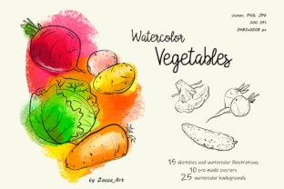Download Watercolor Handcrafted Vegetables - Handcrafted Collection