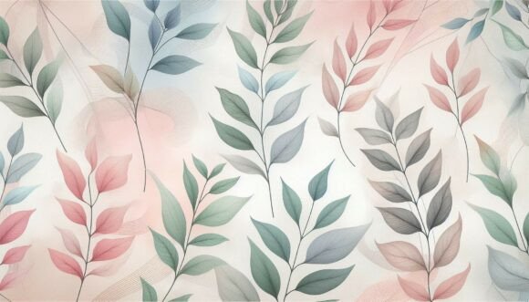 Download Pastel Leaf Motif - Motif Collection