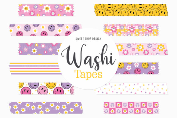 Download Digital Washi Tape HAPPY SMILEY - Happy Collection