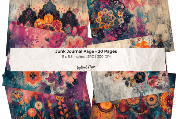 Download Boho Mandala Junk Journal Pages - Boho Collection